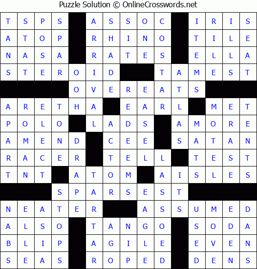 Solution for Crossword Puzzle #78010