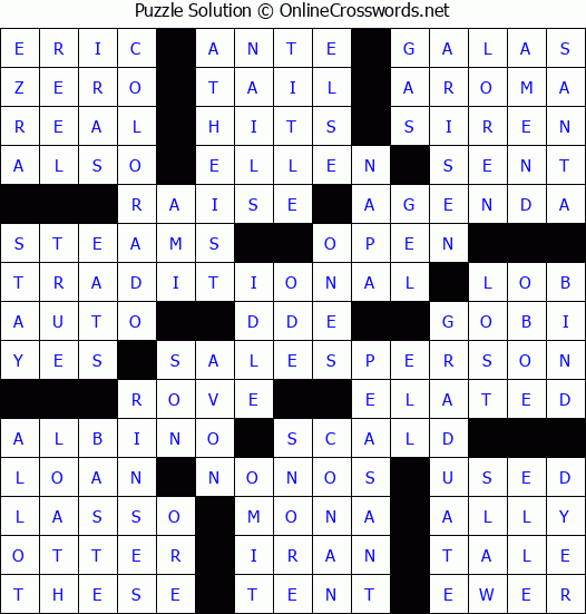 Solution for Crossword Puzzle #78021