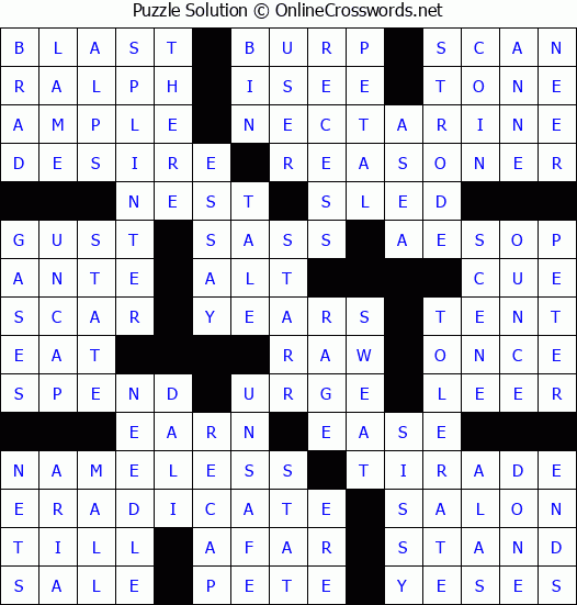 Solution for Crossword Puzzle #78242