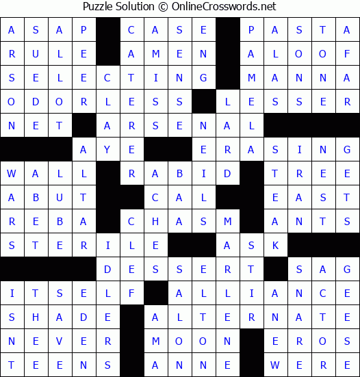 Solution for Crossword Puzzle #78351