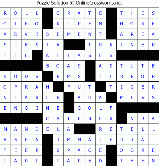 Solution for Crossword Puzzle #78417