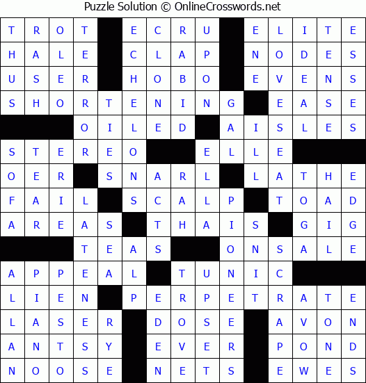 Solution for Crossword Puzzle #78778