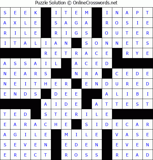 Solution for Crossword Puzzle #78791