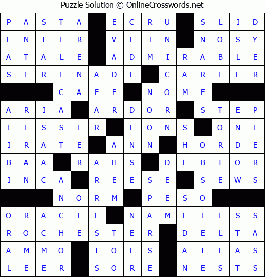 Solution for Crossword Puzzle #78834