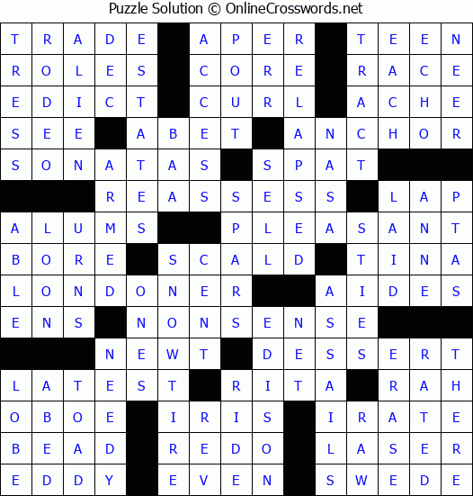 Solution for Crossword Puzzle #78859