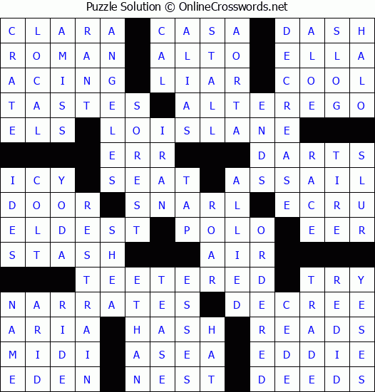 Solution for Crossword Puzzle #78894