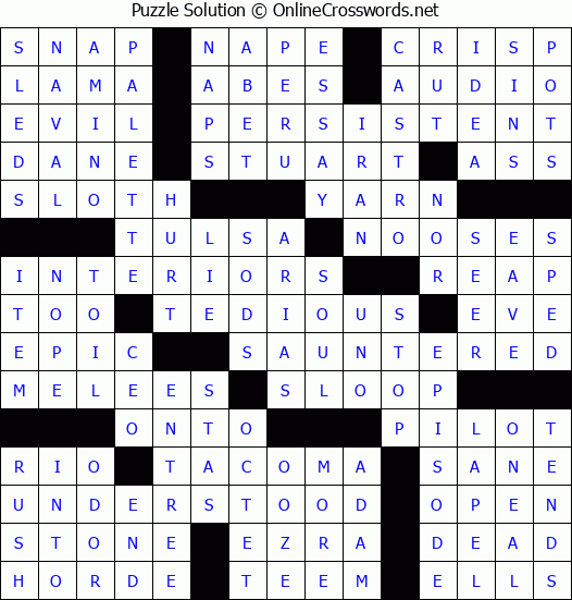 Solution for Crossword Puzzle #78906