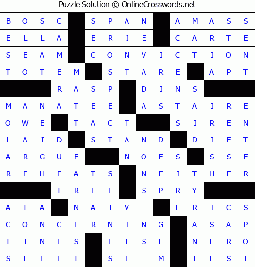 Solution for Crossword Puzzle 79031