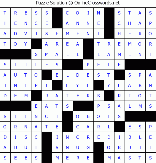 Solution for Crossword Puzzle #79199