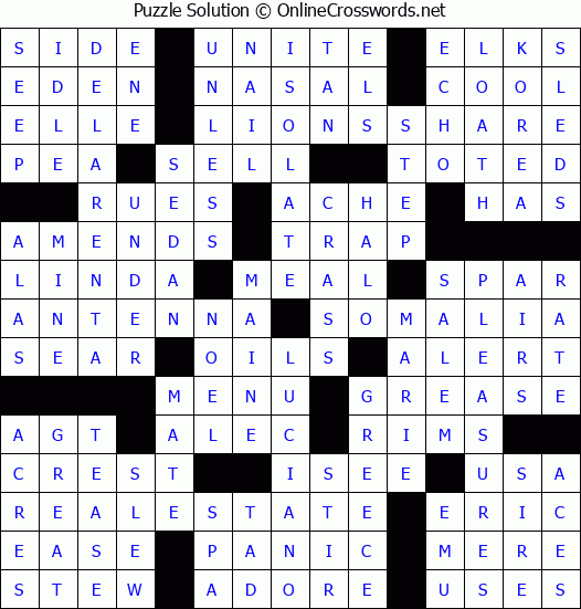 Solution for Crossword Puzzle #79256