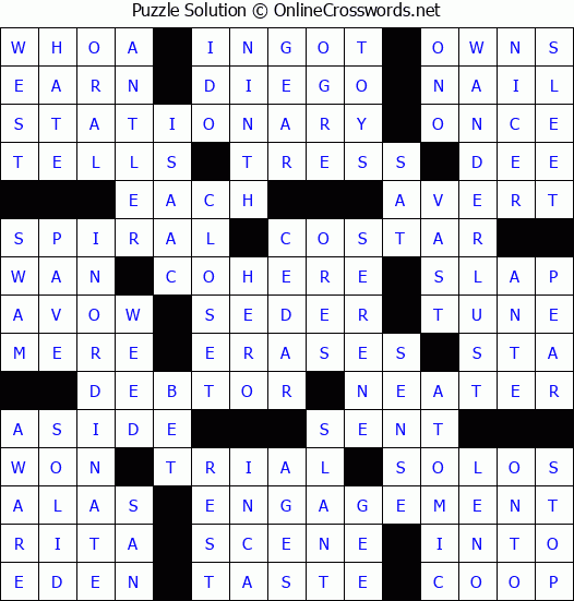 Solution for Crossword Puzzle #79606
