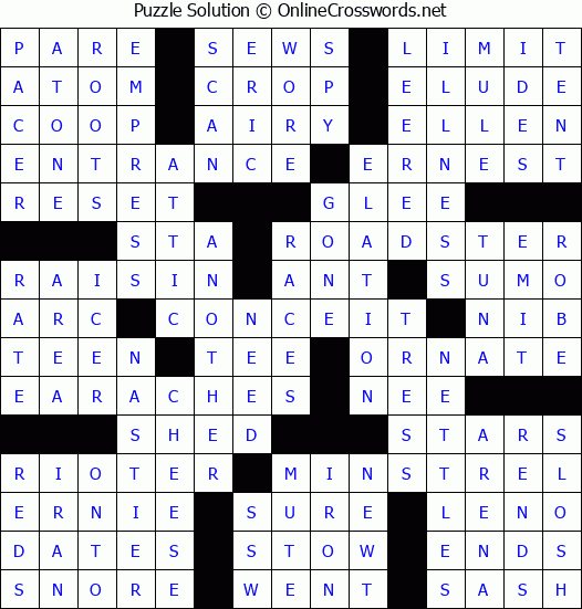 Solution for Crossword Puzzle #79643