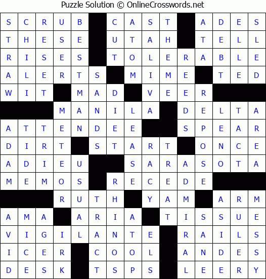 Solution for Crossword Puzzle #79710
