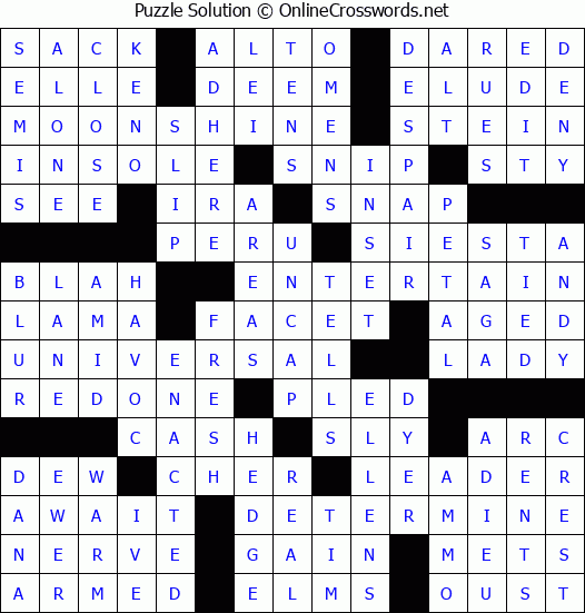 Solution for Crossword Puzzle #79753
