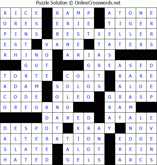 Solution for Crossword Puzzle #79755