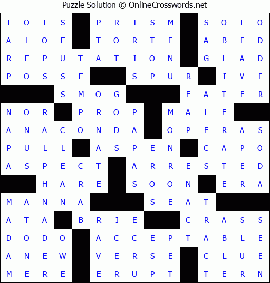 Solution for Crossword Puzzle #79758