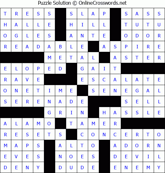 Solution for Crossword Puzzle #79876
