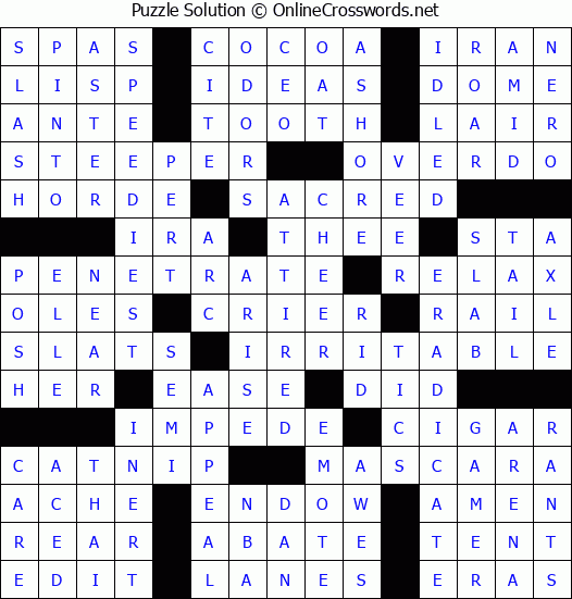 Solution for Crossword Puzzle #79890