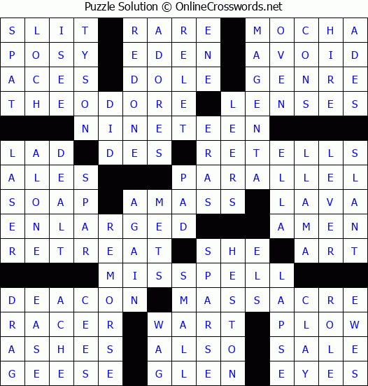Solution for Crossword Puzzle #80145