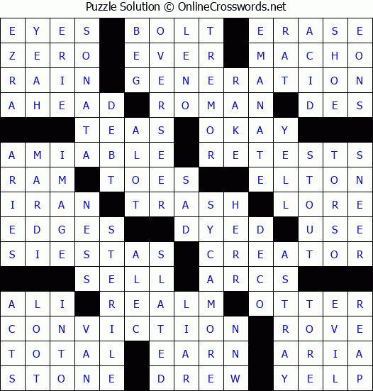 Solution for Crossword Puzzle #80212