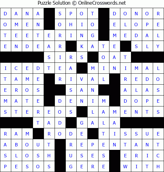 Solution for Crossword Puzzle #80408