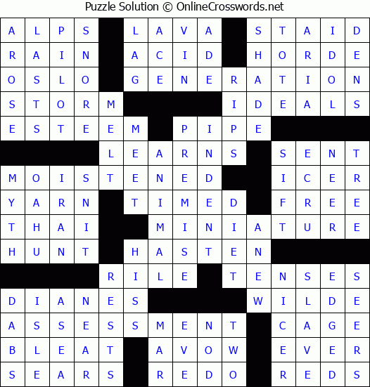 Solution for Crossword Puzzle #80473