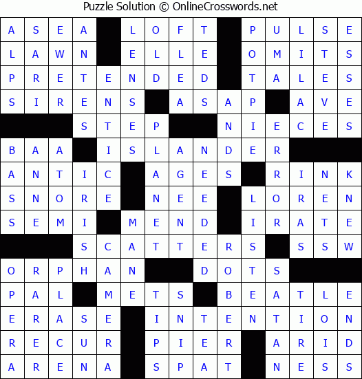 Solution for Crossword Puzzle #80494