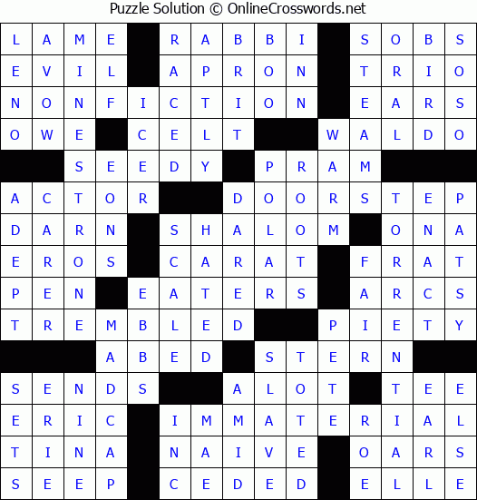 Solution for Crossword Puzzle #80497