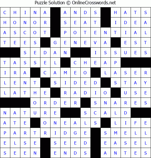 Solution for Crossword Puzzle #80515