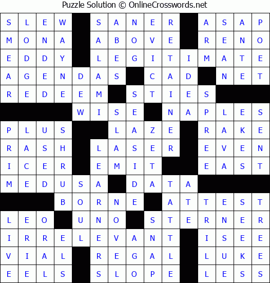Solution for Crossword Puzzle #80533