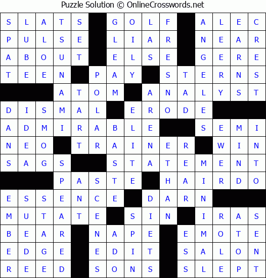 Solution for Crossword Puzzle #80553