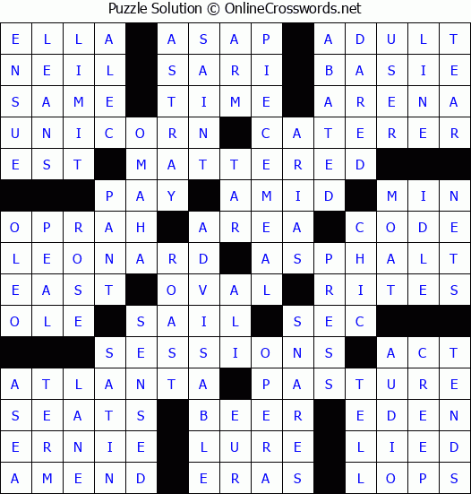 Solution for Crossword Puzzle #80568