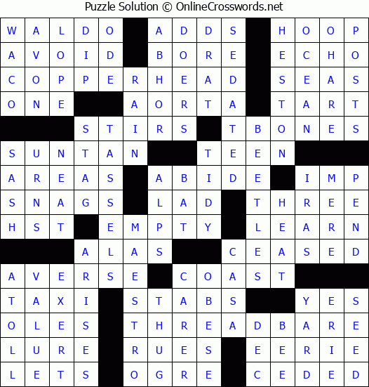 Solution for Crossword Puzzle #80756