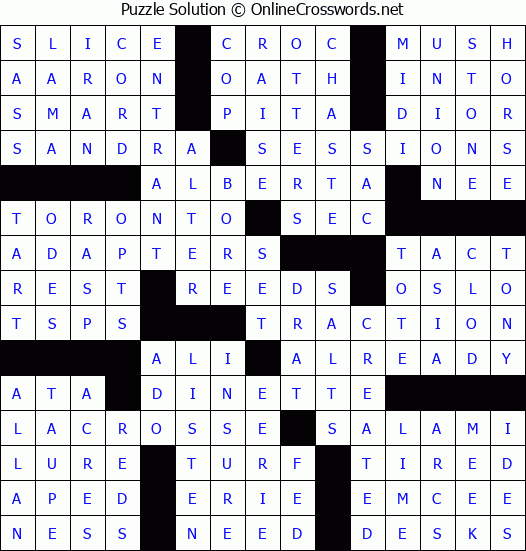 Solution for Crossword Puzzle #80789