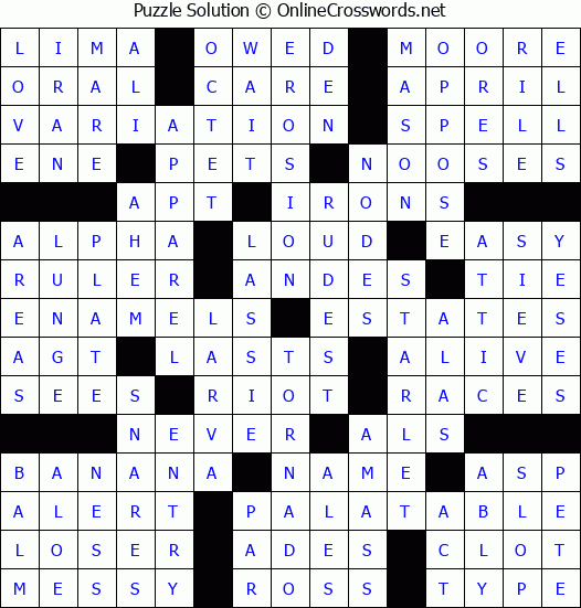 Solution for Crossword Puzzle #80816