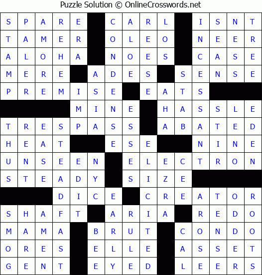 Solution for Crossword Puzzle #80950