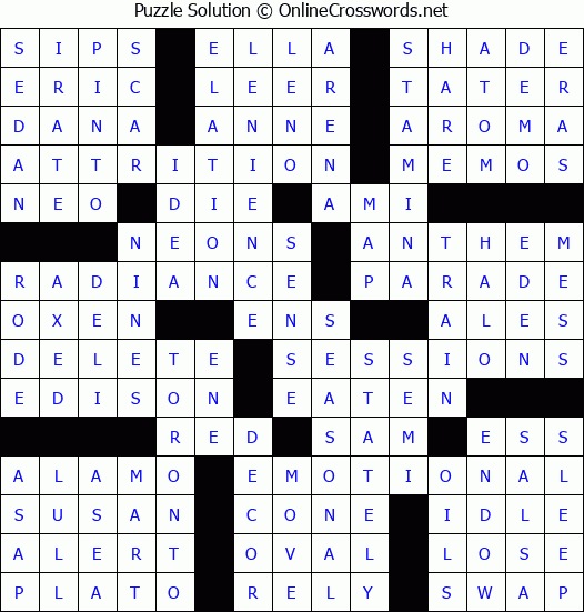 Solution for Crossword Puzzle #80971