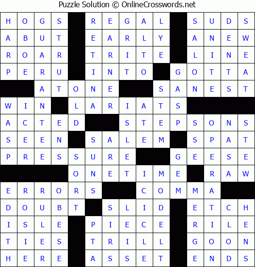 Solution for Crossword Puzzle #81079
