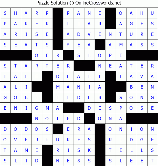 Solution for Crossword Puzzle #81112