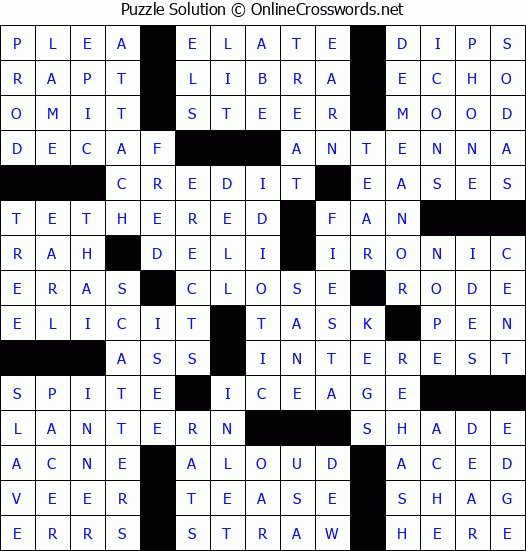 Solution for Crossword Puzzle #81159