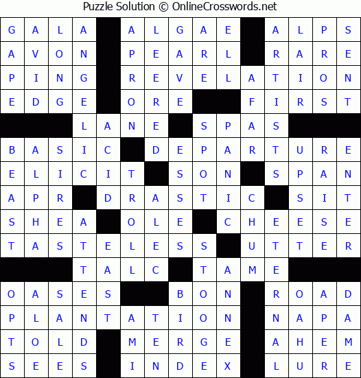 Solution for Crossword Puzzle #81341