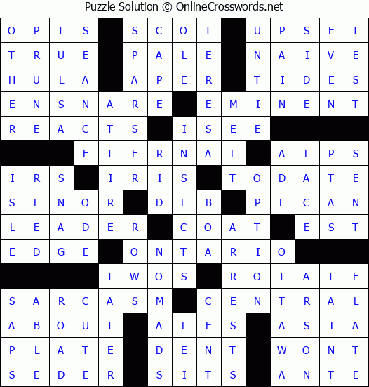 Solution for Crossword Puzzle #81392
