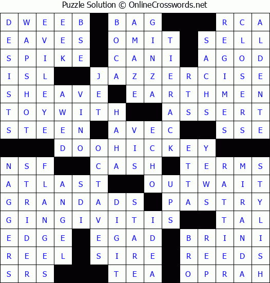 Solution for Crossword Puzzle #8148