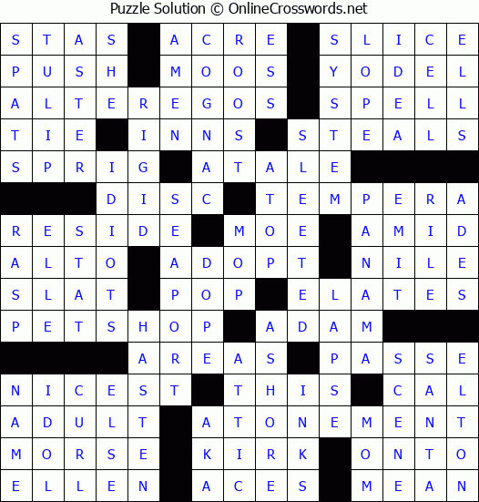 Solution for Crossword Puzzle #81576