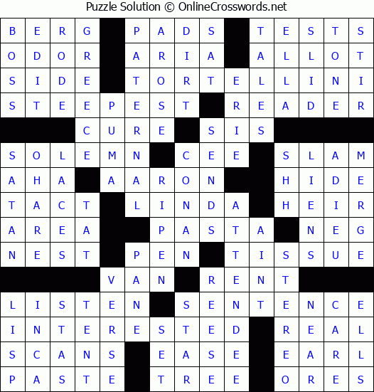 Solution for Crossword Puzzle #81639