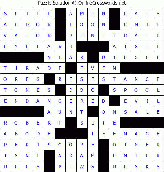 Solution for Crossword Puzzle #81731