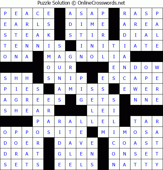 Solution for Crossword Puzzle #81748
