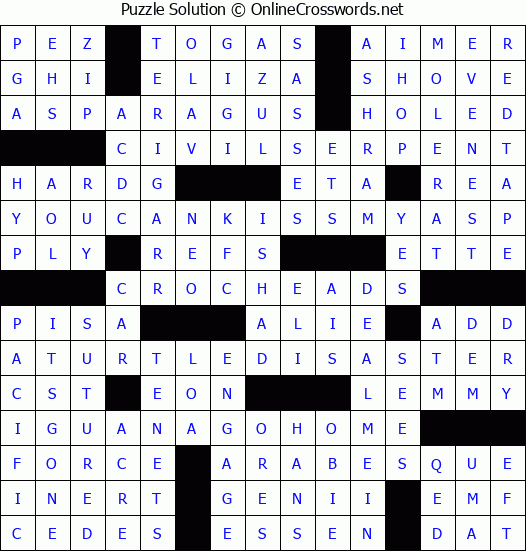 Solution for Crossword Puzzle #8176