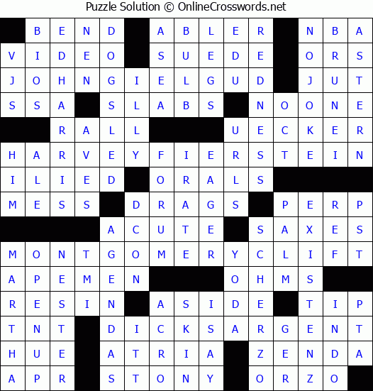 Solution for Crossword Puzzle #8181
