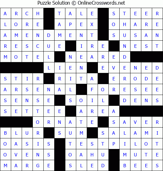 Solution for Crossword Puzzle #82005